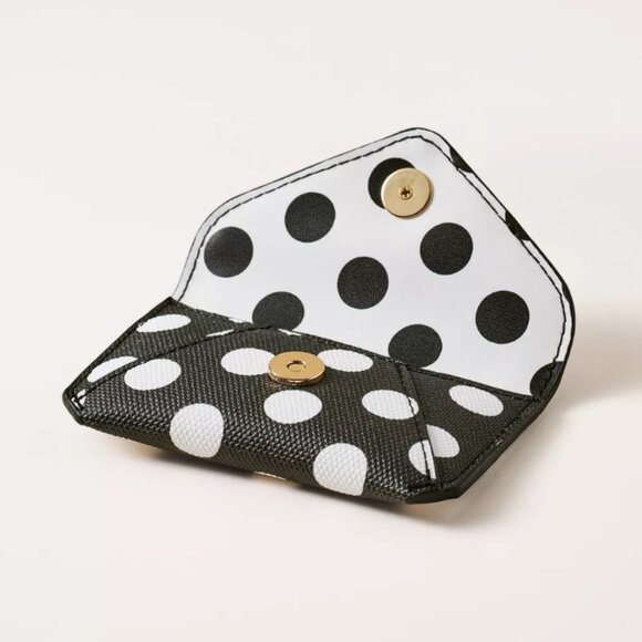 NWT Polka Dot Envelope Card Case - kate spade new york x Target Black/White - Picture 3 of 4